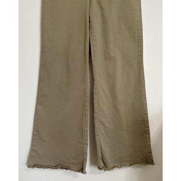 Green Marine Layer Bridget High Waist Raw Hem Wide Leg Pants 14 - Picture 4 of 9